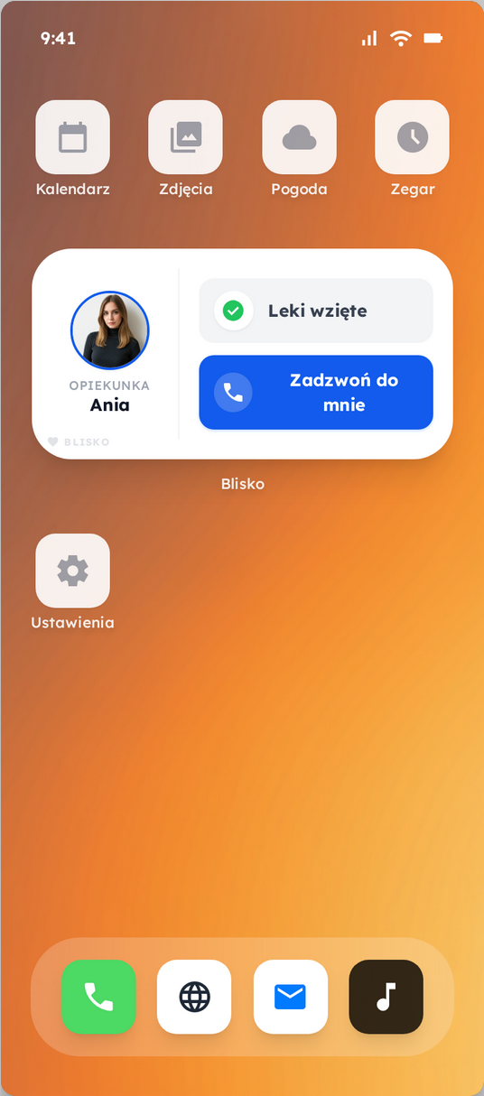 Widget na ekranie głównym